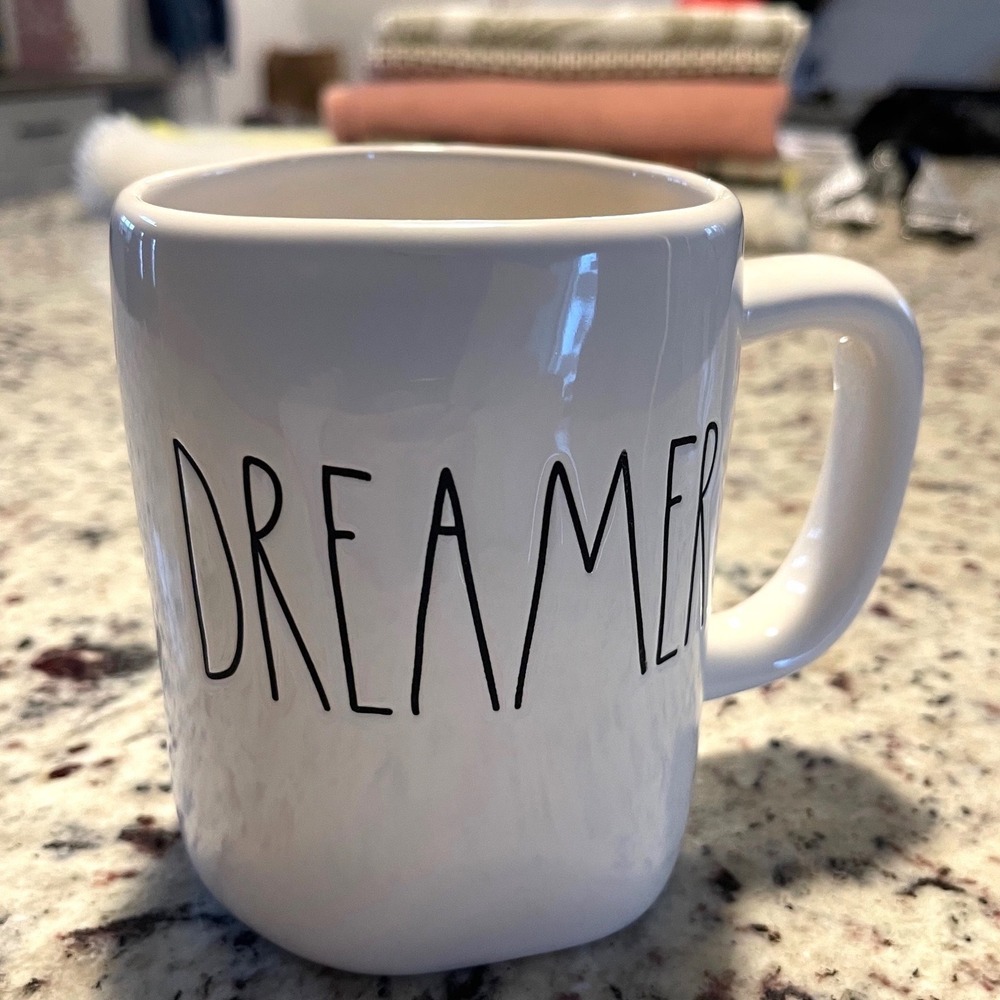 Rae Dunn Coffee Mug Unisex White Farmhouse "Dreamer"‎ Artisan Collection Ceramic